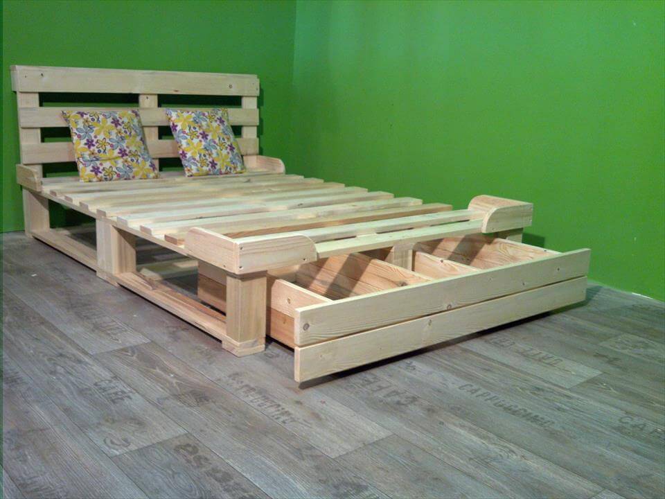 10 Easy DIY Wooden Pallets Bed Frame Ideas For Home - Sensod
